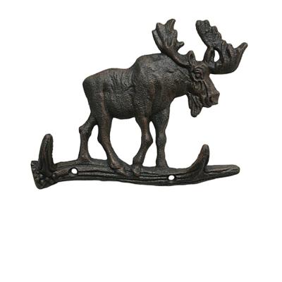 China 2022 Rustic Stocked New Product Vintage High Quality Cast Iron Moose Hook for sale