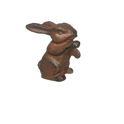 China Vintage Cast Iron Garden Decor Animal Rabbit for sale