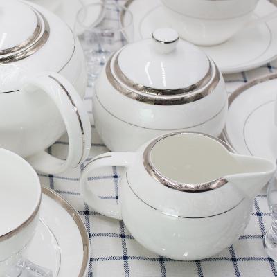 China Modern Luxury Viable Lifestyle Afternoon Coffee and Tea Sets Cup and Saucer Sets Made in Tangshan, China for sale