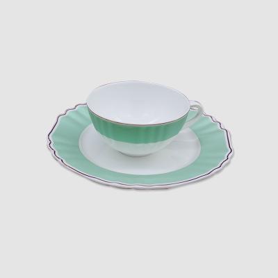 China Vivid Bone China Vintage Fine Tea Cup And Saucer Set Ceramic Coffee Cups Set Tea Coffee Cup And Saucer for sale