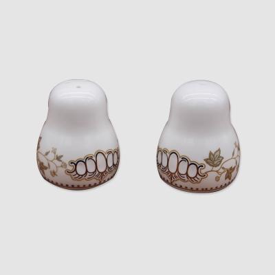 China High Quality Longchang Tangshan Viable Porcelain Ceramic Bone China Egg Shaped Salt Pepper Shakers Set for sale