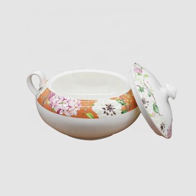 China Viable Hotel Bone China Restaurant Dinner Soup Toureen Tableware Ceramic Luxurious Tableware Serving Toureen Place for sale