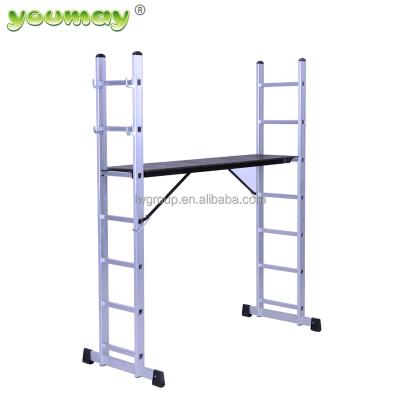 China Aluminum Folding Ladders Folding Scaffolding Ladder For Sale Light Wood Platform AM0408A for sale