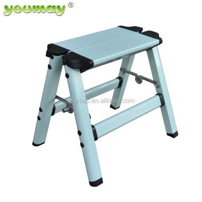 China Ornamental Single Step Ladder Aluminum Double Side Folding Ladders AD0501A for sale