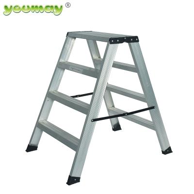 China Folding ladders wholesale office bookcase AD0604D aluminum double side folding ladder for sale