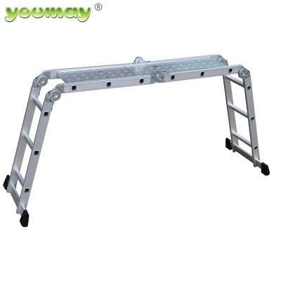 China Universal Aluminum Folding Ladders Embelish Silver Folding Ladder AM0112A for sale