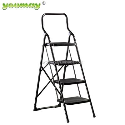 China EN131 Folding Ladders Good Folding Aspect 4 Steel Step Ladder With Safety Rail Chair SF0304A for sale