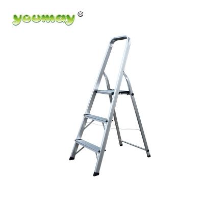 China Aluminum Alloy Household Folding Ladders Metal Ladder 3 Portable Step Ladder for sale