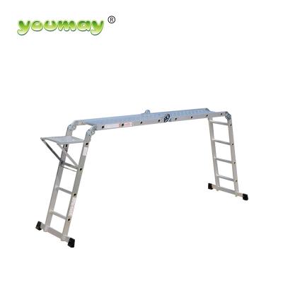 China EN131-approved Folding Ladders Platform Ladder Metal Ladder Lock Folding Hunting Ladder Aluminum Bracket (AM0116D) for sale