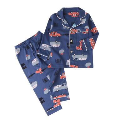 China Factory Wadding Casual Dropshipping Soft No Wrinkle Long Sleeve Kids Blue Pajamas Big for sale