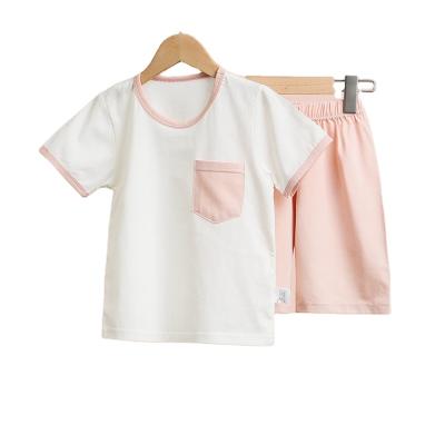 China 2021 New Fashion Casual Plain Color Singlet Pink Clothing Set Unisex Baby Clothing 100%Cotton Sets Summer Baby Clothing Sets Summer for sale