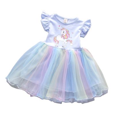 China Amazon Washable Hot Selling Unicorn Flying Wing Kids Tutu Dress Ready Running Baby Tutu Dress Baby Tutu Dress Kids for sale