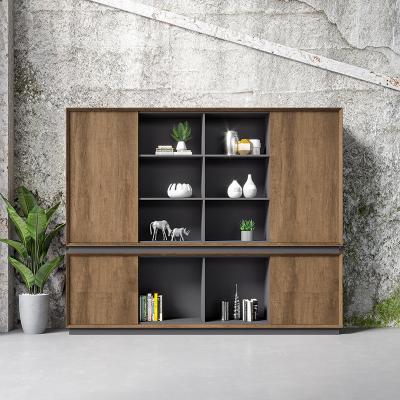 China Ergoup Factory direct sale modern brown oak credenza storage furniture melamine wood home office storage bookshelves bookcase for sale