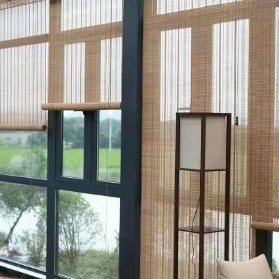 China MINGYU New Style Modern Chinese Curtains Bamboo Shades Match Outside Roll Woven Roman Bamboo Roll Shades Carpet for sale