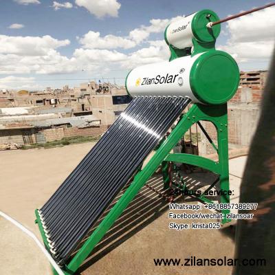 China Outdoor solar water heater with horizontal 15liters tank for sale