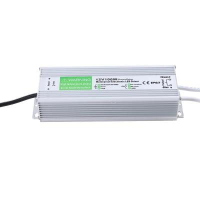 China 100W 12V 24V 8.3A IP67 waterproof power supply for Led light or led strip 12V100W power supply for sale