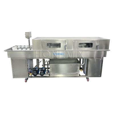 China Equipo auxiliar rotativo 1.25KW Máquina de lavar botellas de doble línea en venta