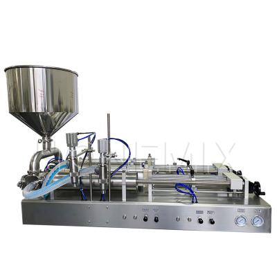 China Horizontale sanitizer gel wasmiddel vulmachine Twee sproeiers Semi-Auto vulmachine Te koop