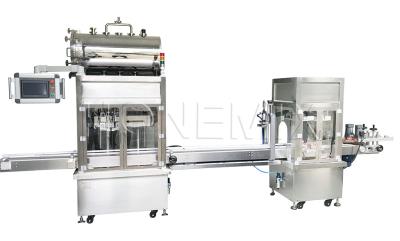 China Automatic Cosmetic Cream Filling Line Cap Pressing Screwing Machine for sale