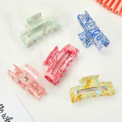 China Hair Accessories Wholesale Non-slip Hair Claw Clips 8cm Rectangle Claw Clips Hair Bridles Claw Clip Girls Hair Accessories for sale