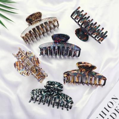 China Hair Accessories Wholesale Colorful Custom Large Rectangle Square Acetate Hair Claws For Women for sale