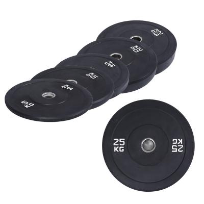 China Convenient/Eco-friendly/Comfortable/Durable Factory Direct Sale Anti-Slip Competition Healthy Grip TELLUS Bumper Plates 320 lbs Forming Full Black Weightlifting Weight Rubber Bumper Plate for sale