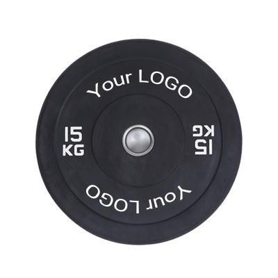 China Convenient/Eco-friendly/Comfortable/Durable Weight Grip TELLUS Competition Barbell Healthy Free Grip Black Rubber Bumper Plates Wholesale Training Plates Weight 20KG Bumper Plates gymnasium for sale