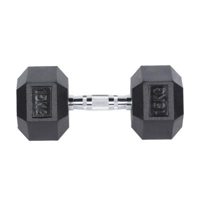 China Durable Hex Dumbbells Set Free Weight Cast Iron Hex Black Rubber Coated Dumbbell , 2.5 Kg Increases for sale