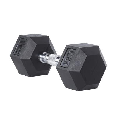 China Eco-Friendly/Durable/Safe/Comfortable Wholesale TELLUS Weights Dumbbells Hammers Gym Equipment Fitness Iron Dumbbells Set 20kg Hex Home Training Rubber Dumbbells Black for sale