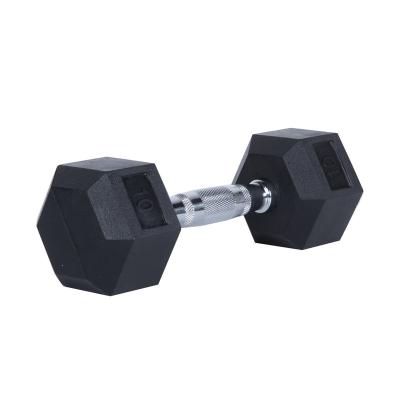 China Tellus 10kg Eco-Friendly/Durable/Safe/Comfortable Gym Training Equipment Powerlifting Rubber Coated 5 Kg Dumbbell Steel In Pounds Rubber Hex Hex Dumbbells 20kg Sets for sale