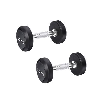 China Rubber Covered Dumbbell Rubber Wrapped Round Dumbbells In 2.5 Kg - 30 Kg, 2.5 Kg Increments for sale