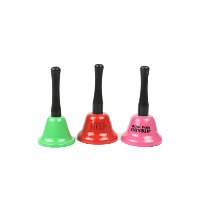 China Europe design 3.8*6 size mini ring bell keychain cute colorful bell promotional gift hand note for sale