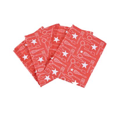 China Beautiful Water Absorbent Kitchen Cloth Red Kitchen Towels Absorbent for sale