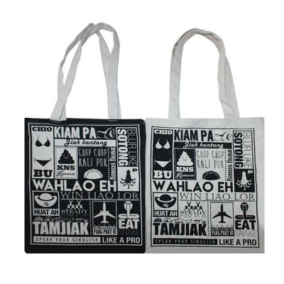 China Double Side Printed Rope Handle 100%cotton Tote Bag Canvas Tote Bag for sale