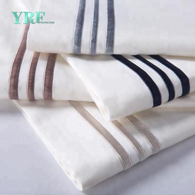 China Disposable Hotel Supplies Wholesale Sheet Sets Hotel Bed Set Comforter Cover 3Cm White Stripe Used Hotel Bedding Sets for sale