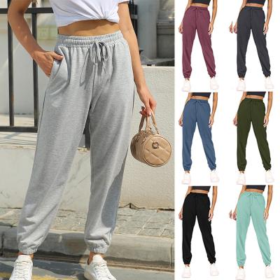 China Hot Selling Custom Cargo Logo Women's Anti-Wrinkle Casual Comfortable Sports Sweatpants Cotton Sweatpants With Pockets for sale