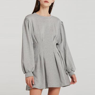 China New Fashionable Autumn Anti-Static A Line Form Dress Crew Neck Long Sleeve Knitted Hoodie Dress For Women for sale