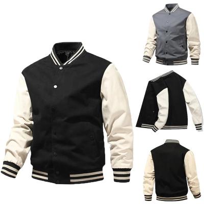 China Wholesale Customized Logo Streetwear Casual Mens Emborideried Black Baseball Jackets QUICK DRY for sale