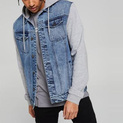 China Wholesale Custom QUICK DRY Marking Blue Denim Jacket Contrast Stitching Jeans Jacket Men for sale