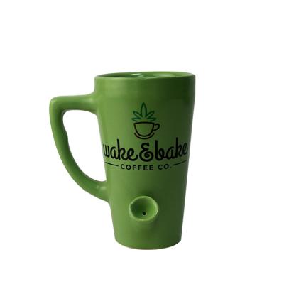 China Amazon Hot Selling Mug+smoking Pipe High Ceramic Pipe Mug For Sublimation Smoking Pipe Glass Tobacco Pipe Mug for sale