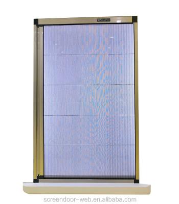 China Modern Folding Windproof Insect Fly Screen Retractable Window Door for sale