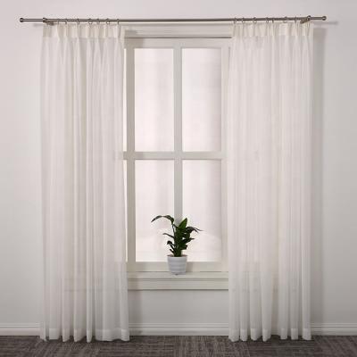 China Translucent Comfortable Sheer Design Polyester Rope French Door Curtain Voile Sets for sale