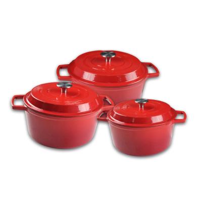 China Home Sustainable Gifts Use Popular Enamel Cooking Pots Sets Nonstick Cookware Sets Cast Iron Cookware Set for sale