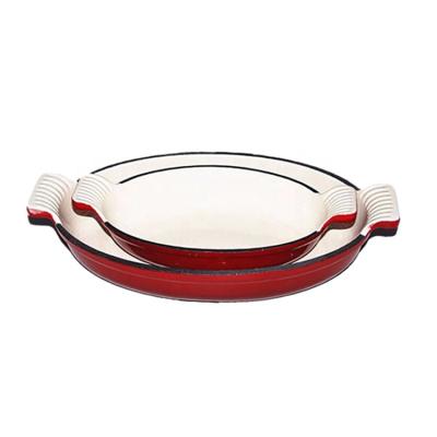 China Hot Selling High Quality Transitional Pan Cast Iron Frying Pans Pan Red Fish Shape Plate Fish Frying Pan for sale