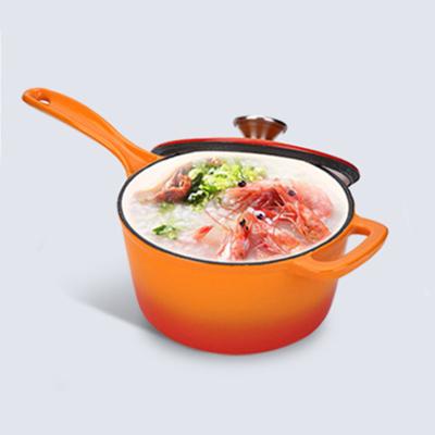 China Multifunctional Pot Mini Cast Iron Pot Viable Household Orange Milk Cast Iron Enamel Pot for sale