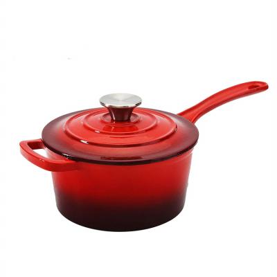 China 20cm Wholesale Viable 2 Quart Enamel Cast Iron Milk Pot Enamel Milk Boiling Pot for sale