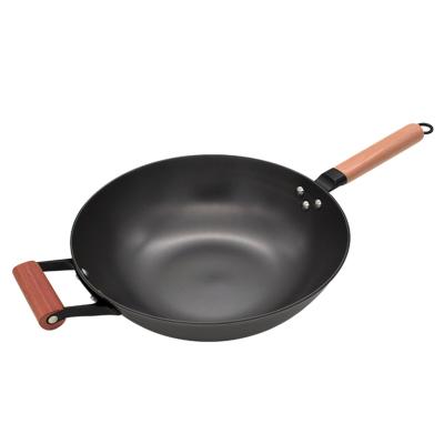 China Chinese Commercial Wok No Rusty Wok Non Stick Cast Iron Viable Wok for sale