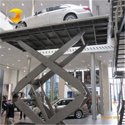 China Hotels Hydraulic Small Cargo Scissor Car Lift Platform for sale