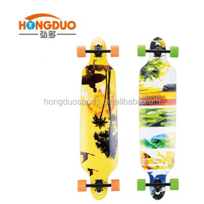 China Canadian OEM Griptape and Transfer Maple Longboard Skateboard OEM Board Skate Board Long Wood Deck for sale