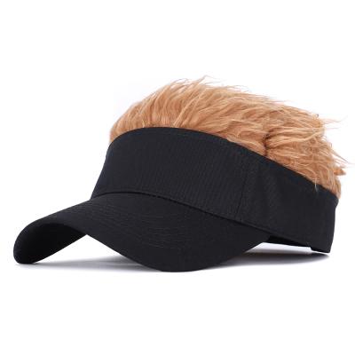 China Men Women Casual Concise Sunshade Adjustable Sunshade Baseball Cap With Bristle Wig Pointed Baseball Cap With Pointed Wigs for sale